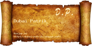 Dubai Patrik névjegykártya